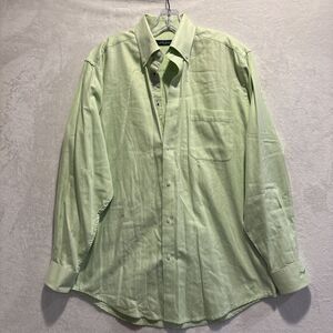 Bobby Jones Green Long Sleeve Button Down Collared Herringbone Shirt Mens Medium
